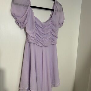 Altar'd State Lilac Ruched Mini Dress